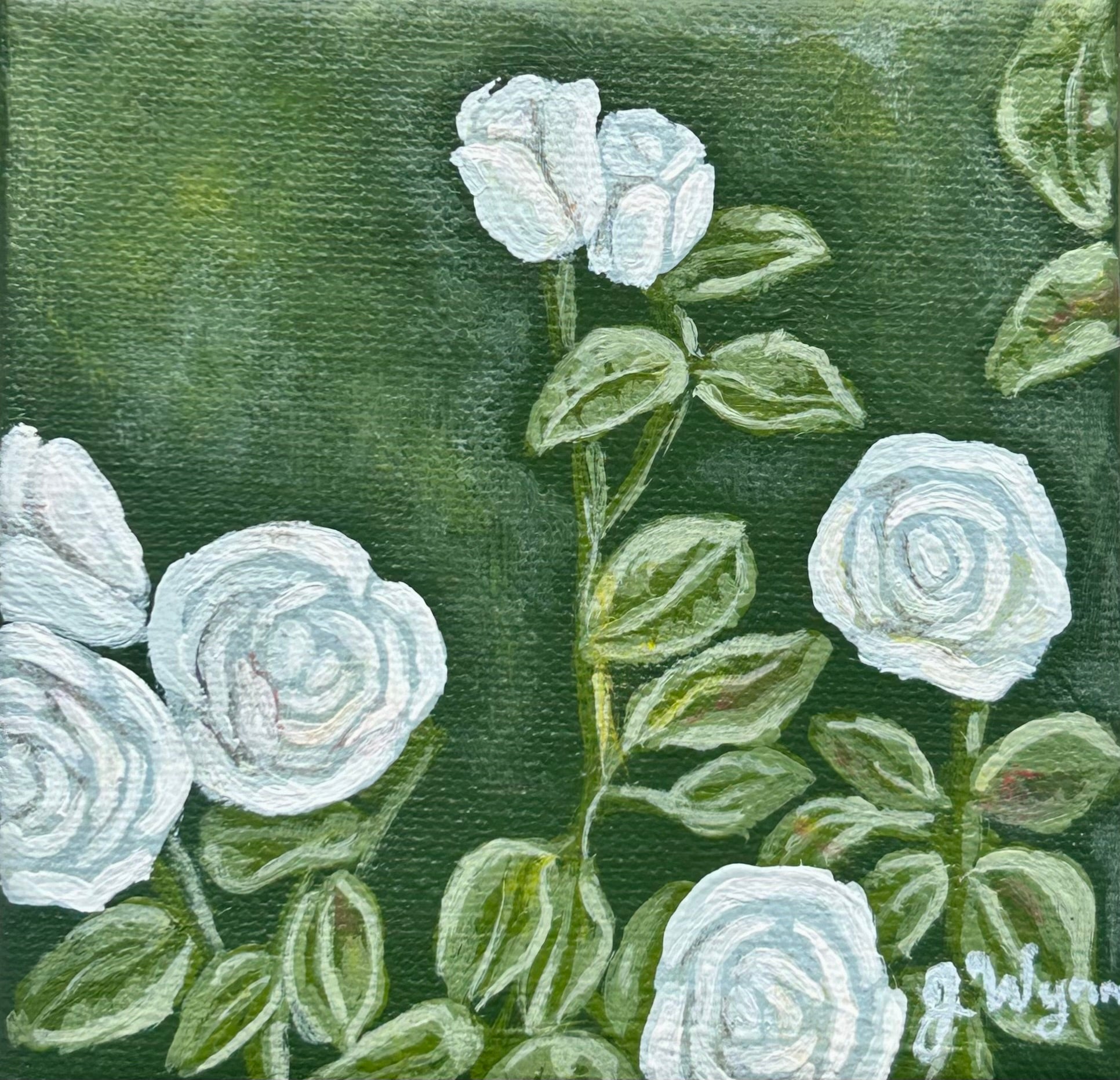 "White roses" 4 x 4, Original