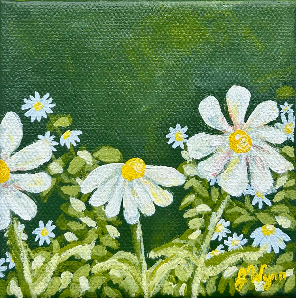"White Daisies" 4 x 4, Original