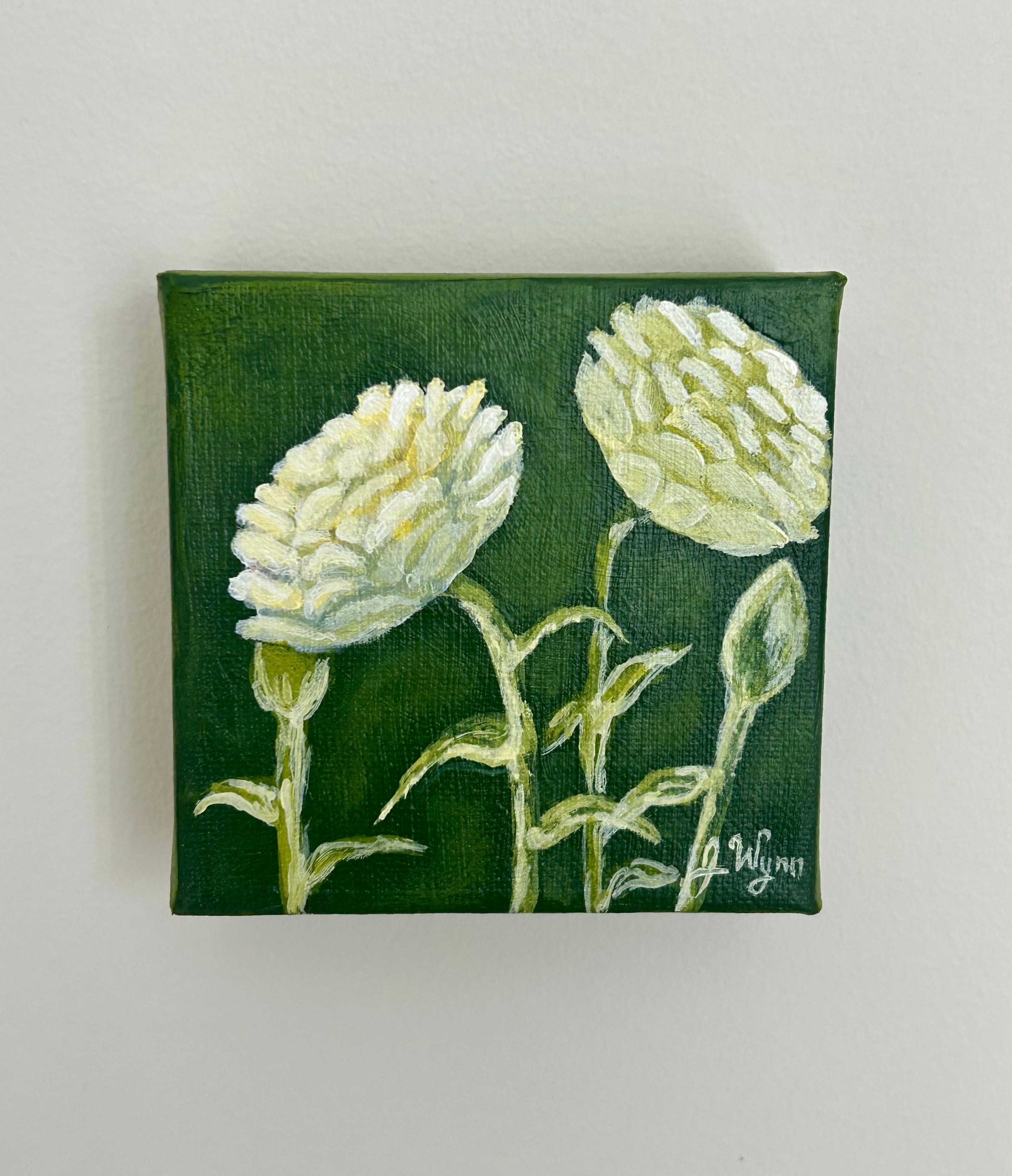 "White Ranunculus" 4 x 4, Original