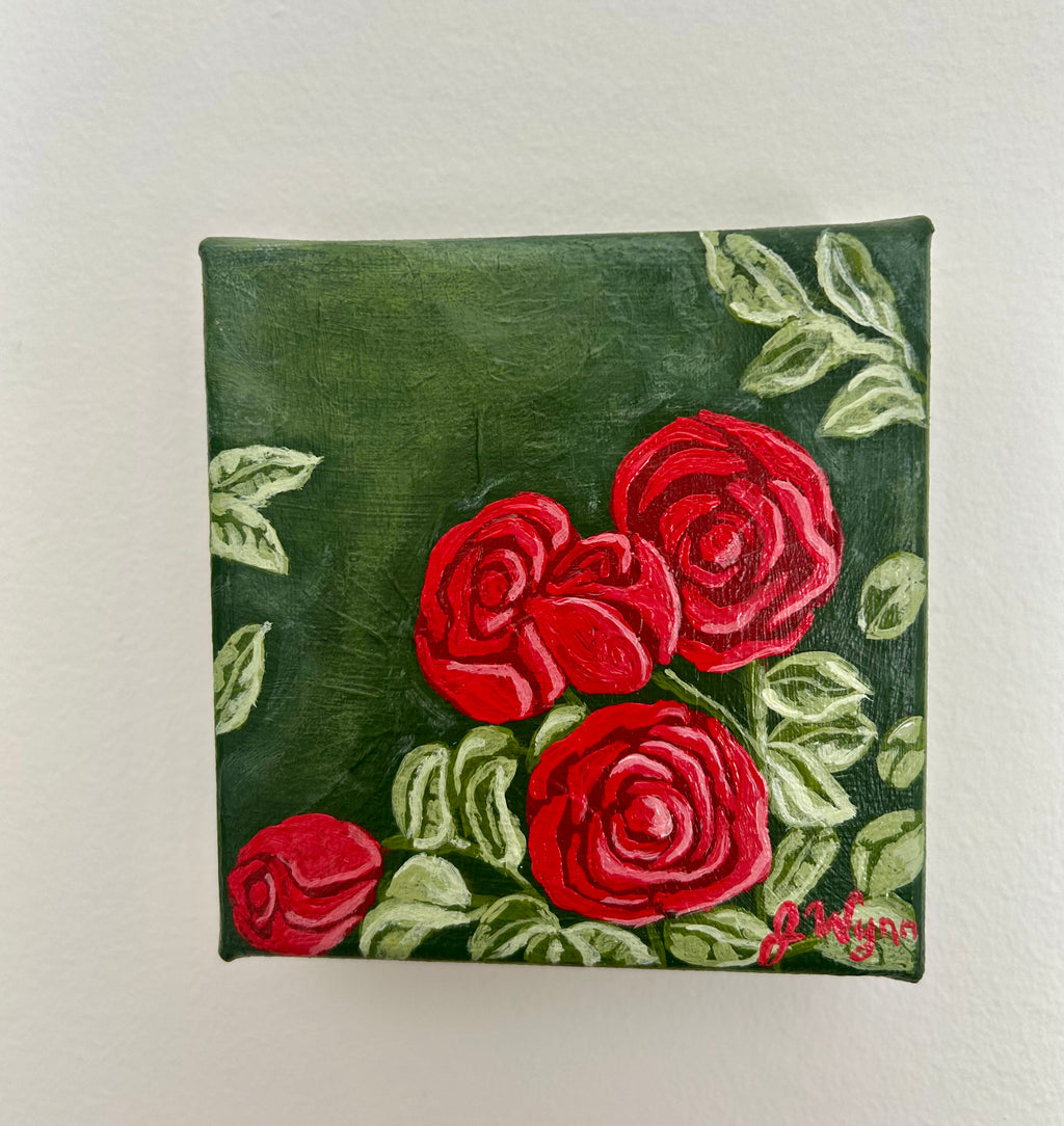 "Red Roses" 4 x 4, Original