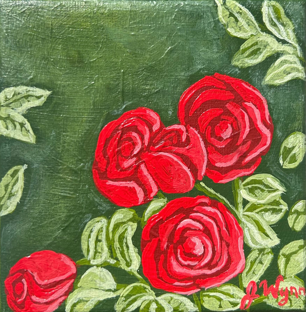 "Red Roses" 4 x 4, Original