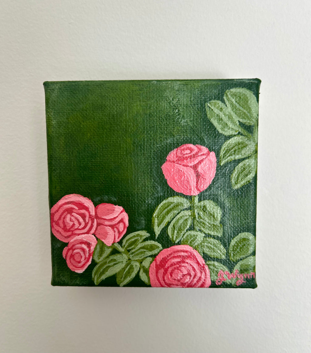 "Pink Roses" 4 x 4, Original