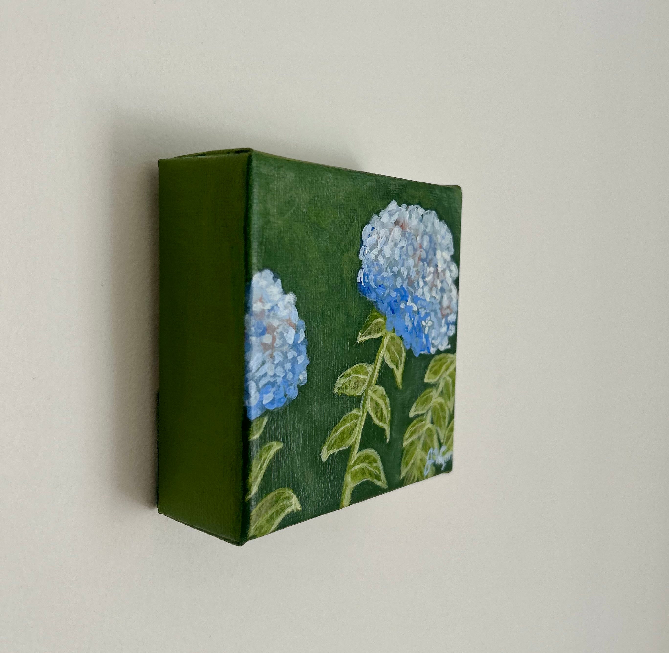 "Blue Hydrangeas" 4 x 4, Original