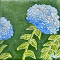 "Blue Hydrangeas" 4 x 4, Original