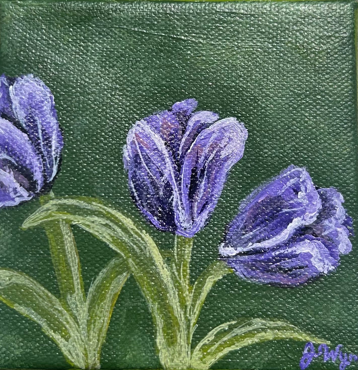 "Violet Tulips" 4 x 4, Original
