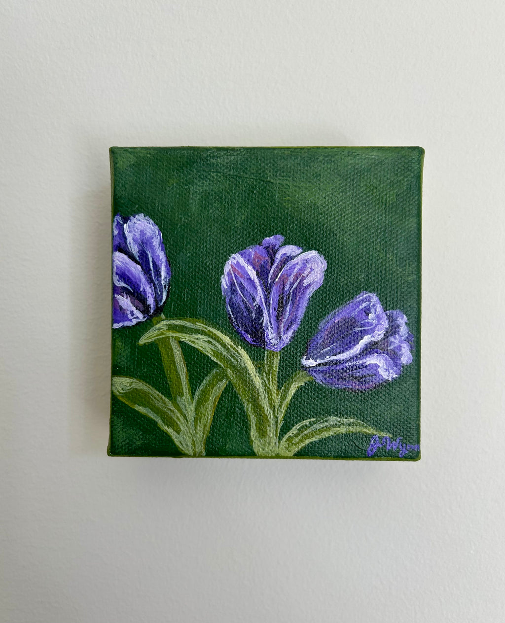 "Violet Tulips" 4 x 4, Original