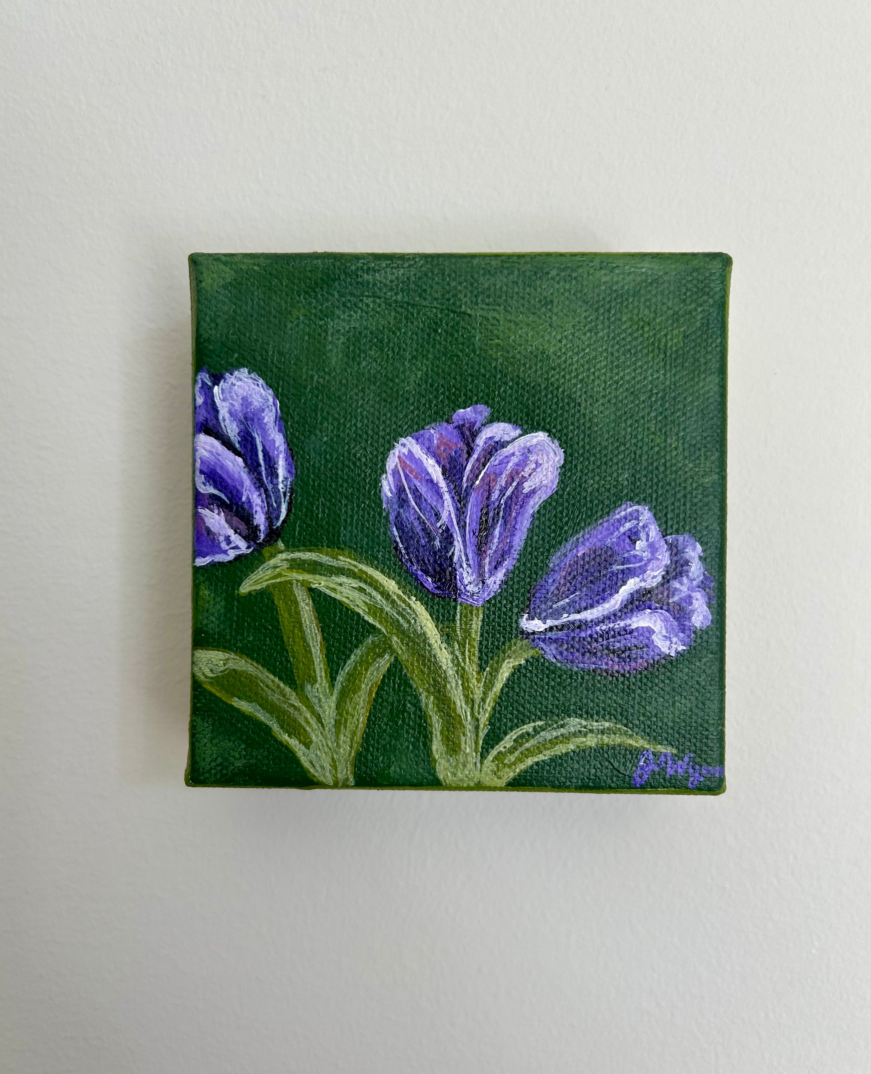 "Violet Tulips" 4 x 4, Original