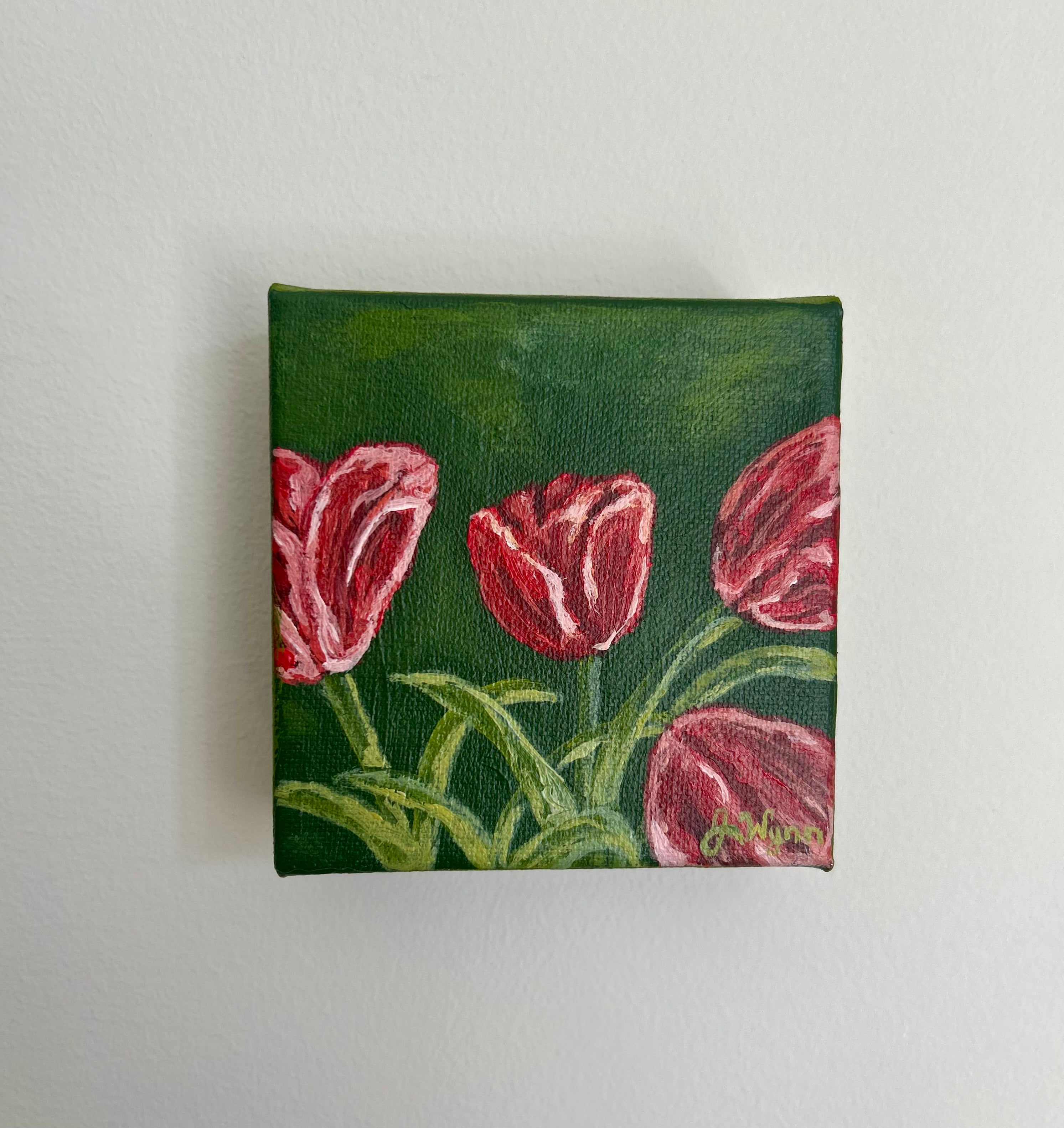 "Red Tulips" 4 x 4, Original