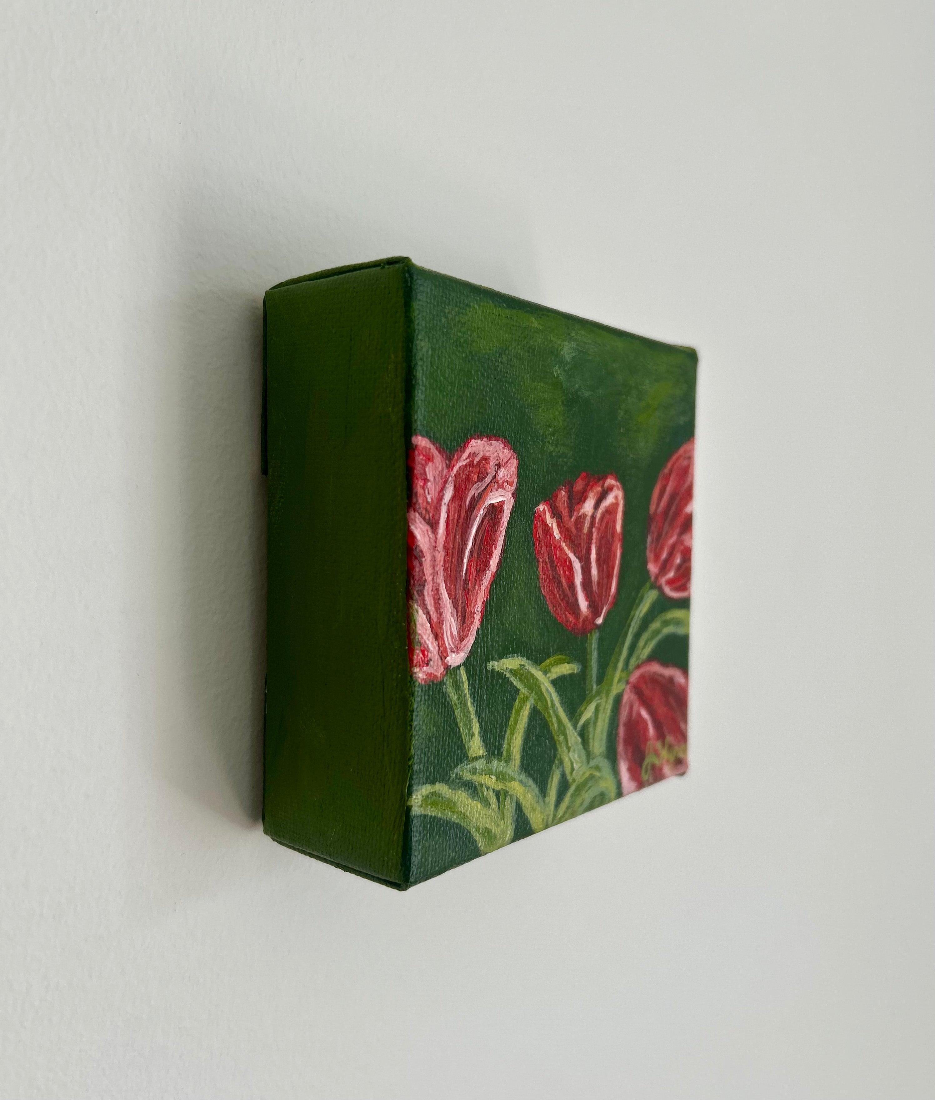 "Red Tulips" 4 x 4, Original