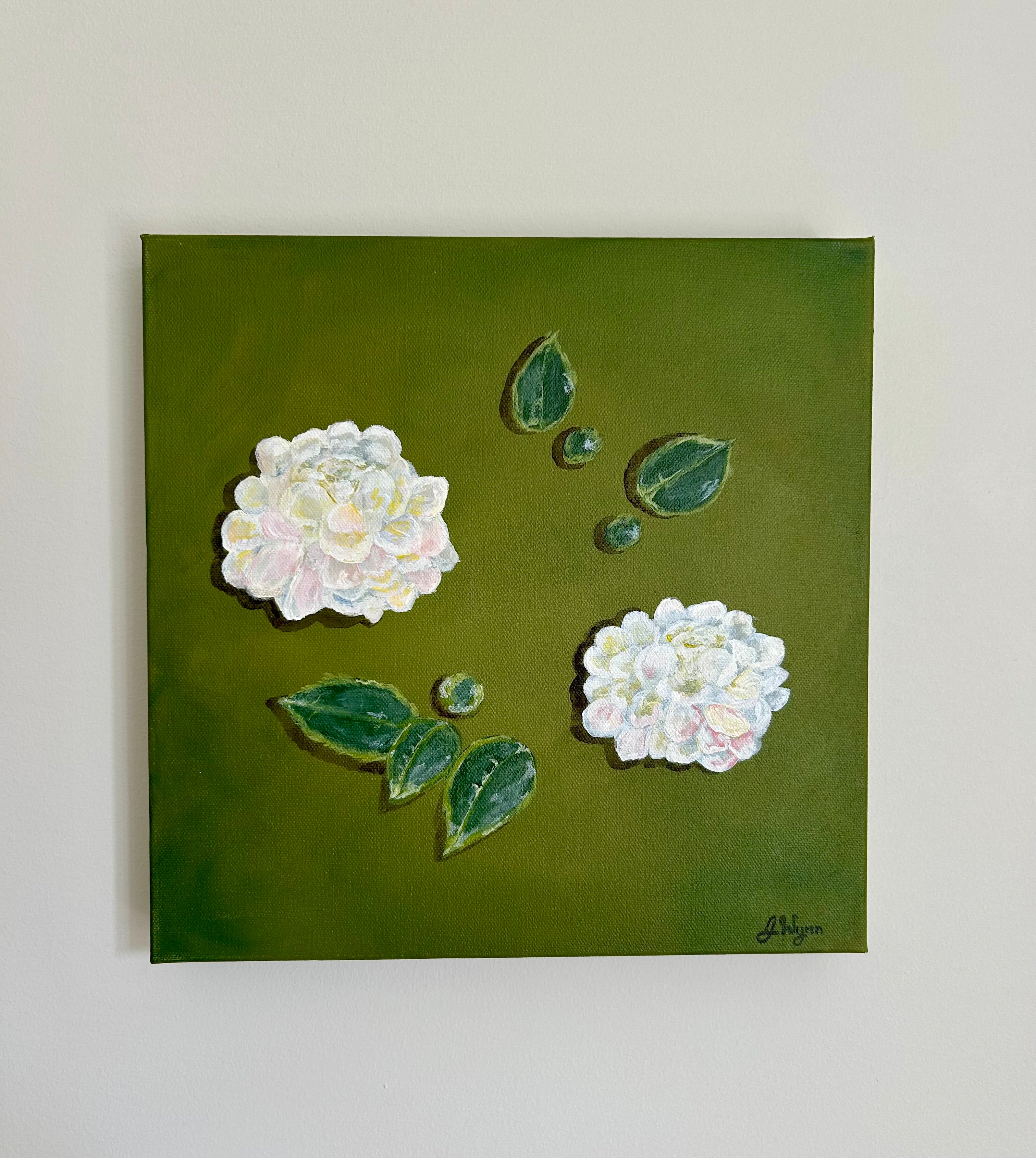 "Camellia Preserved in Time" 12 x 12, Original