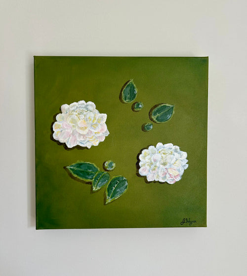 "Camellia Preserved in Time" 12 x 12, Original