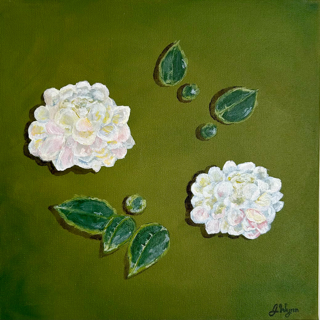 "Camellia Preserved in Time" 12 x 12, Original