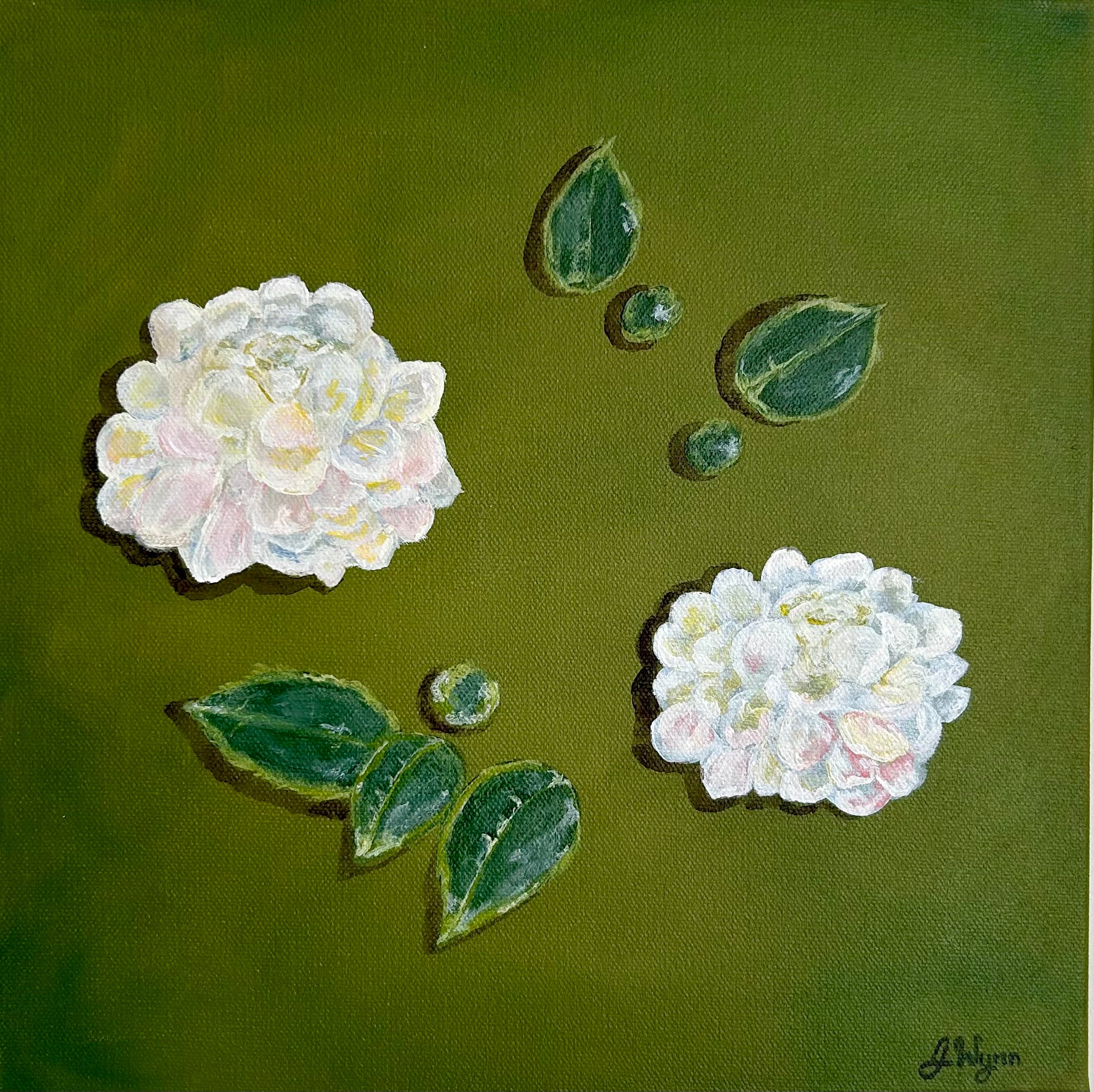 "Camellia Preserved in Time" 12 x 12, Original