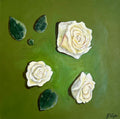 "White Roses Preserved in Time" 12 x 12, Original